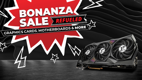 Bonanza Sale: Refueled, featuring new deals on high demand gaming PC components, is now live on Newegg.com. The extension to Newegg's Bonanza Sale, Bonanza Sale: Refueled unveils a new inventory of lower-priced GPUs, motherboards, gaming monitors and now liquid cooling systems. (Graphic: Business Wire)