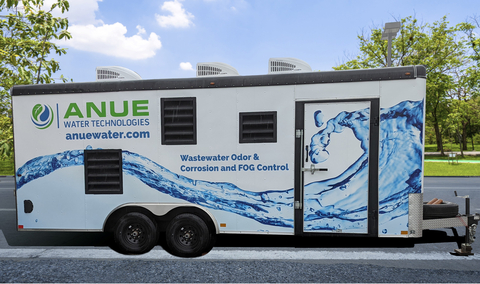 Anue Water Technologies pilot tests its FORSe Oxygen/Ozone systems for municipal wastewater, corrosion and odor control at force mains and lift stations all across the USA & Canada using Mobile Demonstration Units like the one pictured. LAI, Ltd., Anue's newest channel partner, is arranging for pilot tests and installations of the FORSe Oxygen/Ozone system, working with engineering firms and directly with municipalities in Illinois and Wisconsin. The spike in Calcium Nitrate and other chemical costs is making Oxygen/Ozone a much more economical solution for an increasing number of municipalities. Channel partners by State are listed on the Anue web site www.anuewater.com. (Photo: Business Wire)