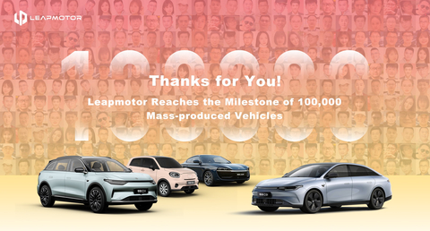 Leapmotor Reaches the Milestone of 100,000 Mass-produced Vehicles. Thanks for your support, the future can be expected. (Graphic: Business Wire)