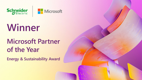 Schneider Electric décroche le prix 2022 Partenaire Microsoft de l'année dans la catégorie Énergie et Durabilité (Graphic : Business Wire)