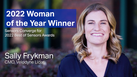 Sally Frykman, Chief Marketing Officer (CMO) at Velodyne Lidar, won the 2022 Woman of the Year award from Sensors Converge and Fierce Electronics. (Graphic: Velodyne Lidar)