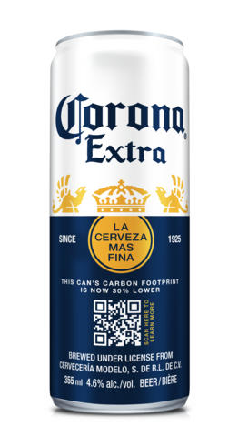 The Corona Canada specially-marked, low carbon beverage cans are being piloted in Ontario (Photo: Business Wire)