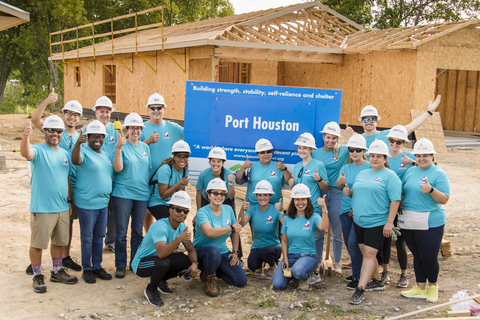 Port Houston employees volunteer at a Houston Habitat for Humanity project. (Photo: Business Wire)