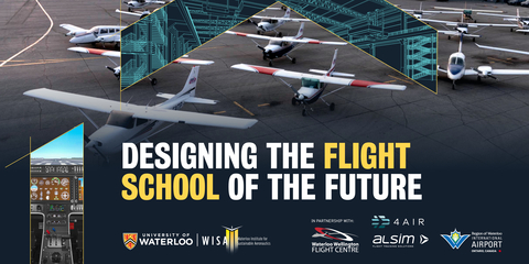 4AIR, the first and only rating system focused on comprehensive sustainability in private aviation, congratulates the winners of the Waterloo Institute of Sustainable Aeronautics “Designing the Flight School of the Future” contest. As the basis of the competition, the institute asked contestants to support sustainability by reimagining the Waterloo Wellington Flight Centre, one of Canada’s largest flight training facilities. 4AIR President Kennedy Ricci served on the panel of judges for the contest that 4AIR co-sponsored. (Graphic: Business Wire)