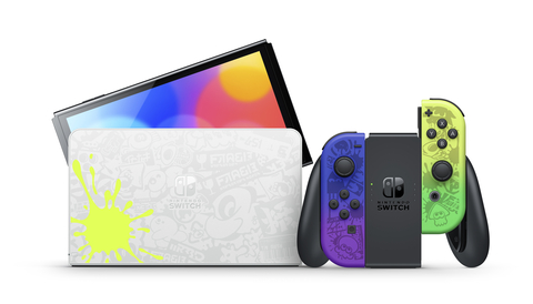 Something fresh is surfacing! On Aug. 26, a special edition Splatoon 3 themed Nintendo Switch – OLED Model system will be available in stores featuring design inspiration from the new Splatoon 3 game (sold separately). (Photo: Business Wire)