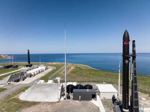 Two Electron Rockets on the Pad at Rocket Lab Launch Complex 1 (Photo: Business Wire)