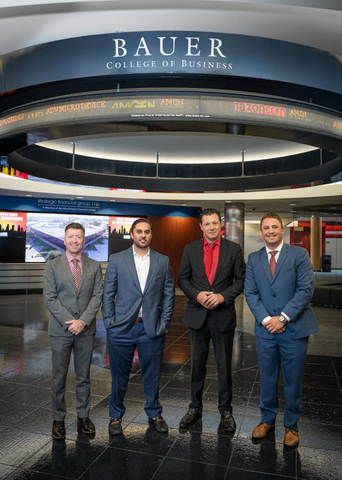 original Three Pillars Capital Group Founder and Managing Partner Gautam Goyal (second from left) recently announced the "Gautam Goyal Family Scholarship", which aims to raise $1 million for students at the University of Houston's C.T. Bauer College of Business. (Photo: Business Wire)