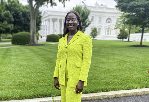 Sandra Lindsay, RN, DHSc, a critical care nurse from Northwell Health, was honored at a special ceremony held at the White House on Thursday July 7, 2022 where President Joseph R. Biden bestowed the Presidential Medal of Freedom to her for becoming the first American to receive an approved Coronavirus disease 2019 (COVID-19) vaccine and her continued advocacy for public health equity. Dr. Lindsay has been a vocal proponent of the need for vaccinations and has made it a personal mission to dispel medical misinformation and fight for equal health care access across the globe. (Photo: Business Wire)