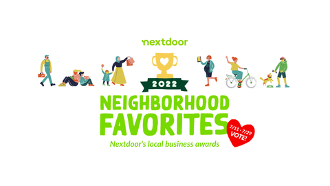original Voting has begun for Nextdoor's 6th annual Neighborhood Favorites: an awards program recognizing local businesses committed to helping their neighborhoods thrive. (Graphic: Business Wire)