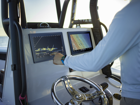 With excellent image sharpness at both close and long ranges simultaneously, Garmin's LiveScope XR delivers real-time images of fish and structure up to 500’ in front of or below the boat—over 200% more range than the leading competitor system. (Photo: Business Wire)