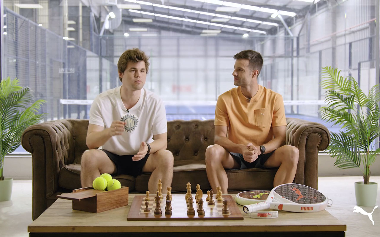Professional Padel Player Jerónimo “Momo” González and World Chess Champion Magnus Carlsen challenge themselves by entering each other’s worlds.