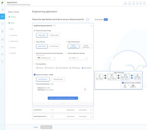 Enterprises can now simplify how they build and manage connectivity of their disparate environments across AWS regions across the globe, on-premises data centers, colocation facilities, branch offices, and their distributed user base with the combination of AWS CloudWAN and Prosimo. (Graphic: Business Wire)