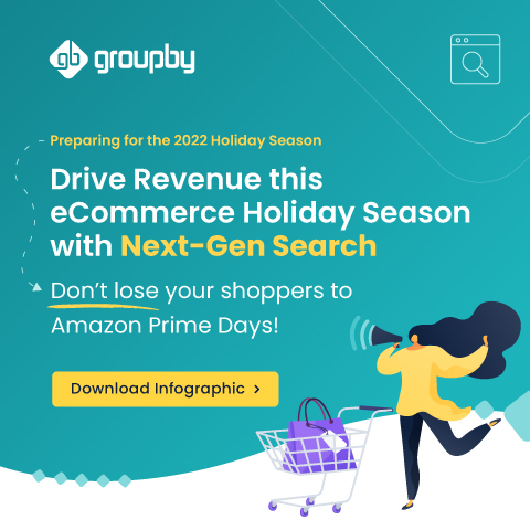 GroupBy Infographic: How to Maximize eCommerce Holiday Sales with Next-gen Search. To download, visit https://groupbyinc.com/-/blog/blog-posts/maximize-ecommerce-holiday-sales-with-next-gen-search.html. GroupBy's fully cloud-native technology powers the world's most relevant and highly converting eCommerce websites. (Graphic: Business Wire)