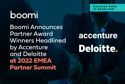 original Boomi Announces Partner Award Winners Headlined by Accenture and Deloitte at 2022 EMEA Partner Summit (Graphic: Business Wire)