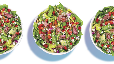 original Salata, the leading built-to-order salad kitchen with over 80 locations, is launching Certified Angus Beef® steak as its newest protein option. The new protein will be available for a limited time starting Monday, July 26th, and be featured on two new menu items. (Photo: Business Wire)