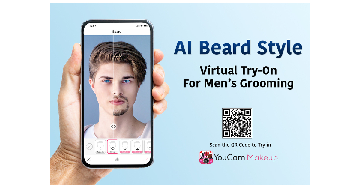 YouCam Makeup Expands into Men’s Grooming with New AI & AR Virtual Beard Style Try-On