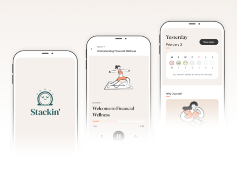 Stackin's financial wellness app is now available on both iOS and Android. (Graphic: Business Wire)