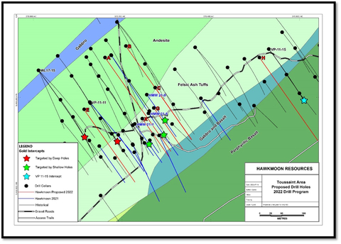 Proposed drill holes for the Toussaint and Toussaint East areas. (Graphic: Business Wire)