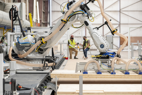 Intelligent City is one of the first companies in North America to apply automation and robotics to the design and manufacturing of prefabricated mass timber buildings. (Photo: Business Wire)