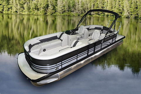 CMG pontoons powered by the Hercules Electric Marine 200-kilowatt e-Drive system will have a top-end speed above 40 mph and approximately 12 hours of cruising time between battery charges. (Photo: Business Wire)