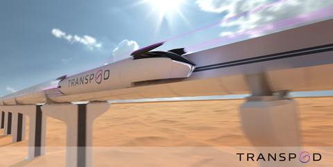 FluxJet vehicle travelling at ultra-high-speed inside the TransPod Line (Photo: Business Wire)