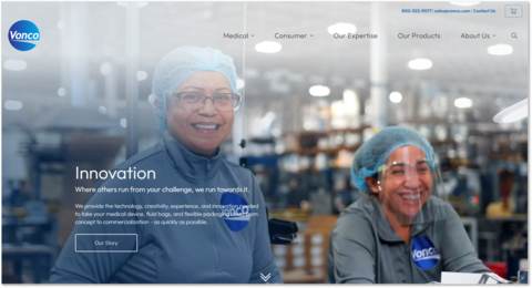 This new website dramatically increases ease of use for customers seeking information about end-to-end flexible packaging solutions in medical and consumer industries. (Graphic: Business Wire)