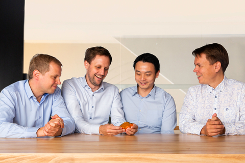 IQM Founders. (Left to Right): Prof. Mikko Möttönen, Chief scientist, Co-founder of IQM, Dr. Jan Goetz, CEO, Co-founder of IQM, Dr. Kuan Yen Tan, CTO, Co-founder of IQM, Dr. Juha Vartiainen, COO, Co-founder of IQM (Photo: Business Wire)