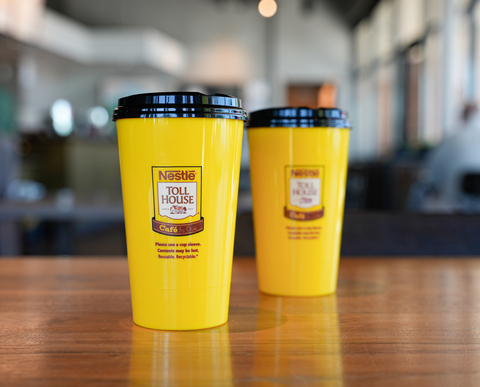 Free reusable cups to promote sustainability by Nestlé® Toll House® Café by Chip - Get yours while supplies last from your nearest cafe July 25, 2022 through July 31, 2022. (Photo: Business Wire)