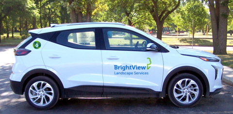 Today, BrightView announced the addition of 100 Chevy Bolts to its growing fleet of electric vehicles, as part of its pledge to reduce carbon emissions. (Photo: Business Wire)