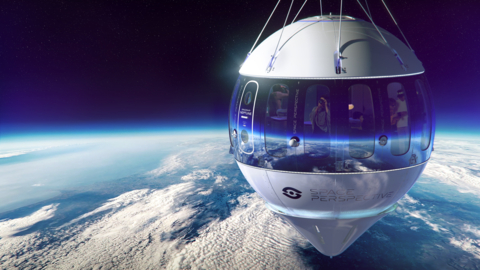 Space Perspective's patented new capsule design, now in production at the company's state-of-the-art campus, near its Operations Center at NASA's Kennedy Space Center. Render courtesy of Space Perspective.