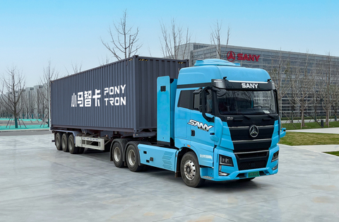 Prototype L4 autonomous truck co-developed by Pony.ai and SANY (Photo: Business Wire)