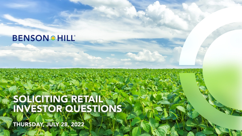 Benson Hill, Inc. today announced the start of a seven-day Q&A forum for registered retail and other investors of Benson Hill. Questions can be submitted beginning today until Aug. 3, 2022. (Graphic: Business Wire)