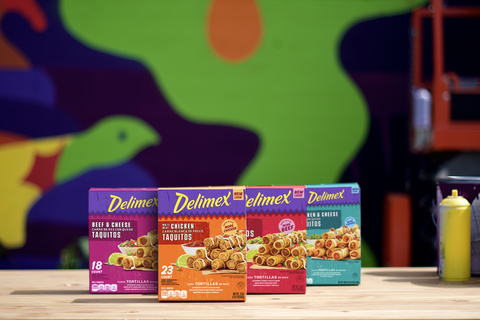 Delimex, a Kraft Heinz Company brand, is redefining the frozen aisle this summer with refreshed packaging, enhanced flavor and nearly double the taquito filling. (Photo: Business Wire)