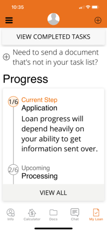 Check the progress of a loan application at any time. Complete tasks, upload and e-sign documents quickly and securely. (Graphic: Business Wire)