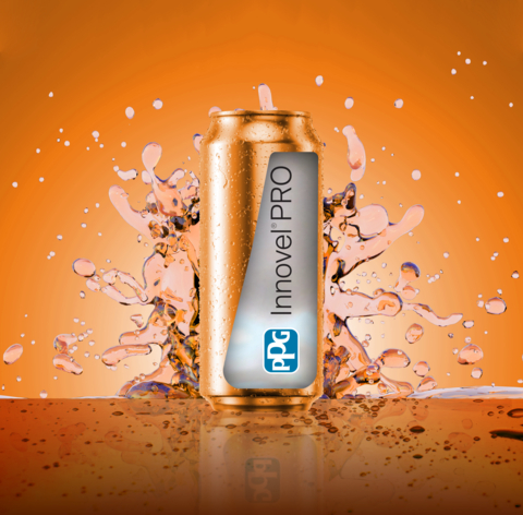 thumbnail PPG INNOVEL® PRO coating is an enhanced internal spray coating that uses no bisphenol-A (BPA) or bisphenol starting substances while offering better application properties for aluminum beverage cans. (Photo: Business Wire)