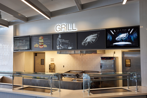 Customized Spectrio Digital Signage and Menu Boards at one of the concession stands located in Lincoln Financial Field in Philadelphia. (Photo: Business Wire)