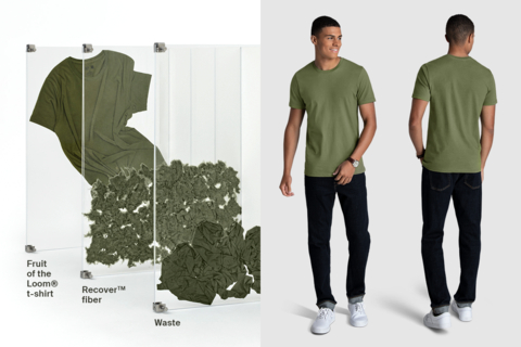 The new range of tees are made with 20% Recover™ recycled cotton fiber, transforming textile waste into new garments. (Photo: Fruit of the Loom®)