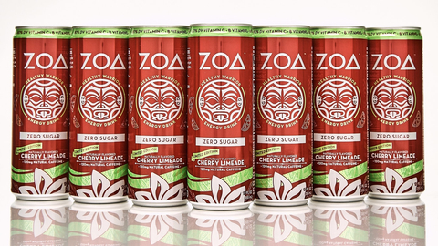 original ZOA Energy Cherry Limeade Zero Sugar is available for a limited time, at zoaenergy.com and on Amazon. (Photo: Business Wire)