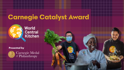 The @CarnegieMedal of Philanthropy honors five individuals who are forces for positive change: Manu Chandaria, Lyda Hill, Dolly Parton, Lynn Schusterman & Stacy Schusterman. With a special presentation of the Carnegie Catalyst Award to @WCKitchen. #CMoP (Photo: Business Wire)