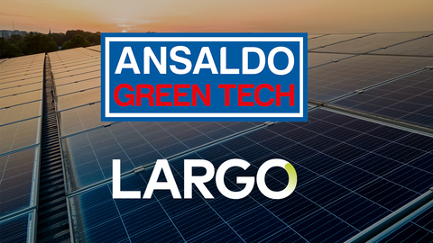 Largo Clean Energy Signs Non-Binding MOU with Ansaldo Green Tech to Negotiate the Formation of a Joint Venture for the Manufacturing and Commercial Deployment of Vanadium Redox Flow Batteries (VRFBs) in the European, African, and Middle East Power Generation Markets (Graphic: Business Wire)
