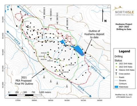Figure 2: Hushamu Deposit Spring 2022 Drilling Plan Map (Graphic: Business Wire)