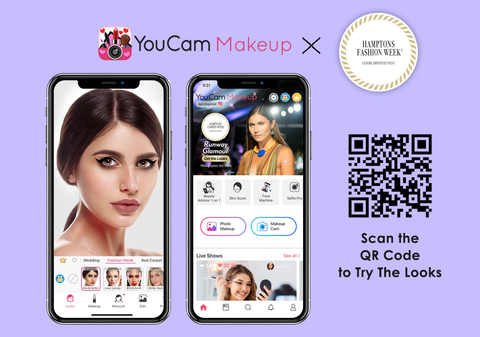YouCam Makeup launches a collection of Hamptons Fashion Week runway beauty looks available for virtual try-on. (Graphic: Business Wire)