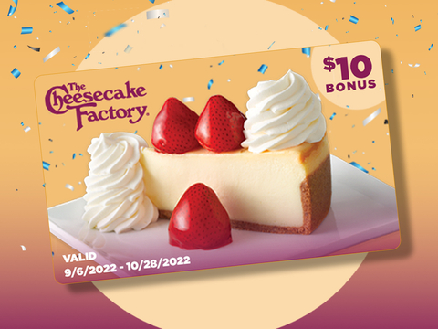 cheesecake factory survey 10.00 gift card