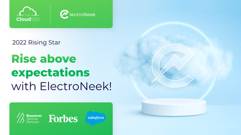 thumbnail ElectroNeek is recognized as one of the twenty Rising Stars in the 2022 Forbes Cloud 100 awards. (Graphic: Business Wire)