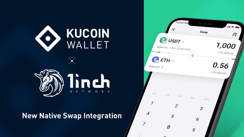 KuCoin Wallet Integrates 1inch For Implementing Native Swap Function (Graphic: Business Wire)