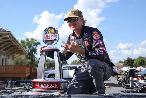 Pro angler Dustin Connell of Clanton, Alabama, caught 25 scorable smallmouth bass weighing 96 pounds, 12 ounces, to win the Bass Pro Tour Fox Rent A Car Stage Six on Cayuga Lake Presented by Googan Baits in Union Springs, New York on Thursday. Connell won the top payout of $100,000 for his victory. (Photo: Business Wire)