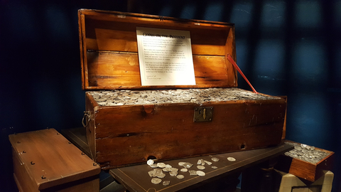 Treasure from the pirate ship on display at the Whydah Museum