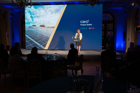 Ameresco Executive Vice President, Britta MacIntosh, speaks at the launch celebration event for 100MWp Delfini Solar Project. (Photo: Business Wire)