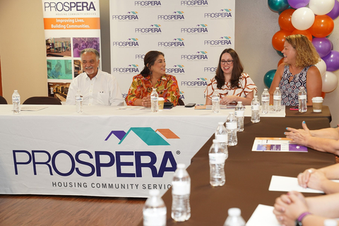 From Left: Gilbert Piette, executive director of Prospera; Rosa Ibanez, Hispanic Engagement Director, Congresswomen Mayra Flores’ Office; Rebekah De La Fuente, Director of Planning and Code Compliance for the City of Weslaco; and Jacque Woodring, Prospera chief of staff (Photo: Business Wire)