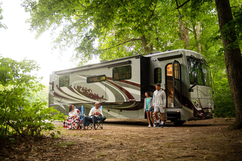 The Fleetwood RV Frontier GTX 37RT floorplan includes an office that’s been designed to deliver the space, technology, convenience, and privacy needed by those working from the road. (Photo: Business Wire)